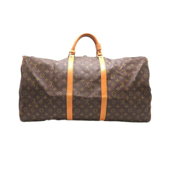 Pre Loved Louis Vuitton Keepall 55 Monogram Canvas Travel Bag Unisex Brown - Picture 2 of 8